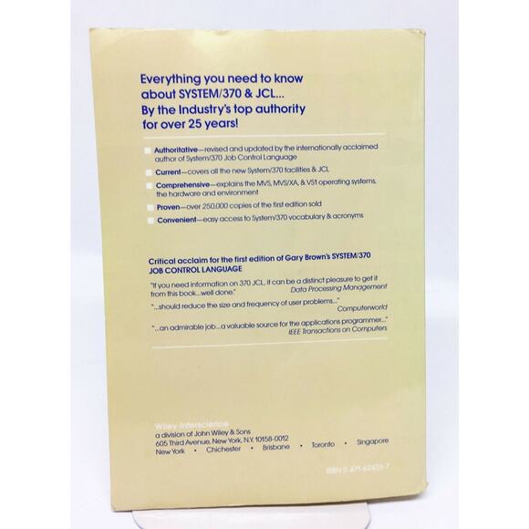 Vintage 1987 IBM System 370 Job Control Language by Gary DeWard Brown Paperback - Picture 9 of 10